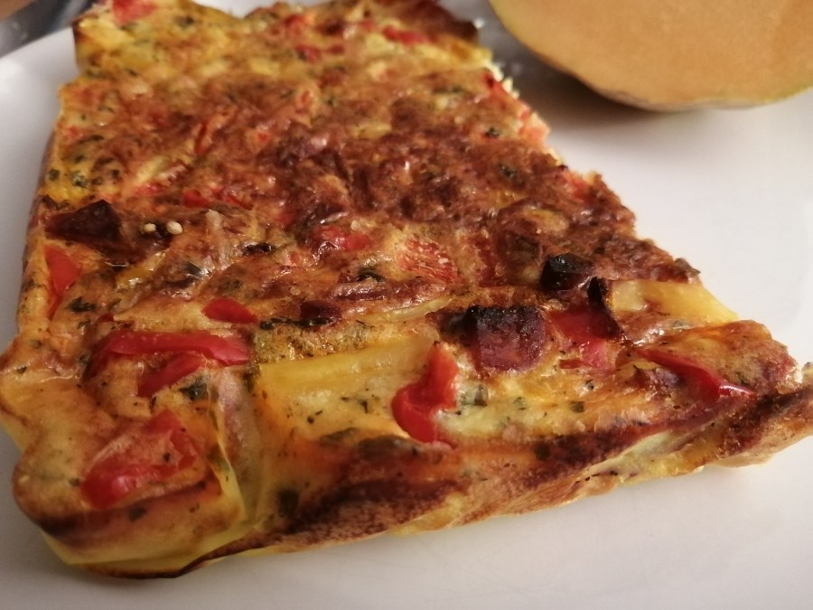 Clafoutis poivrons chorizo&nbsp;menthe